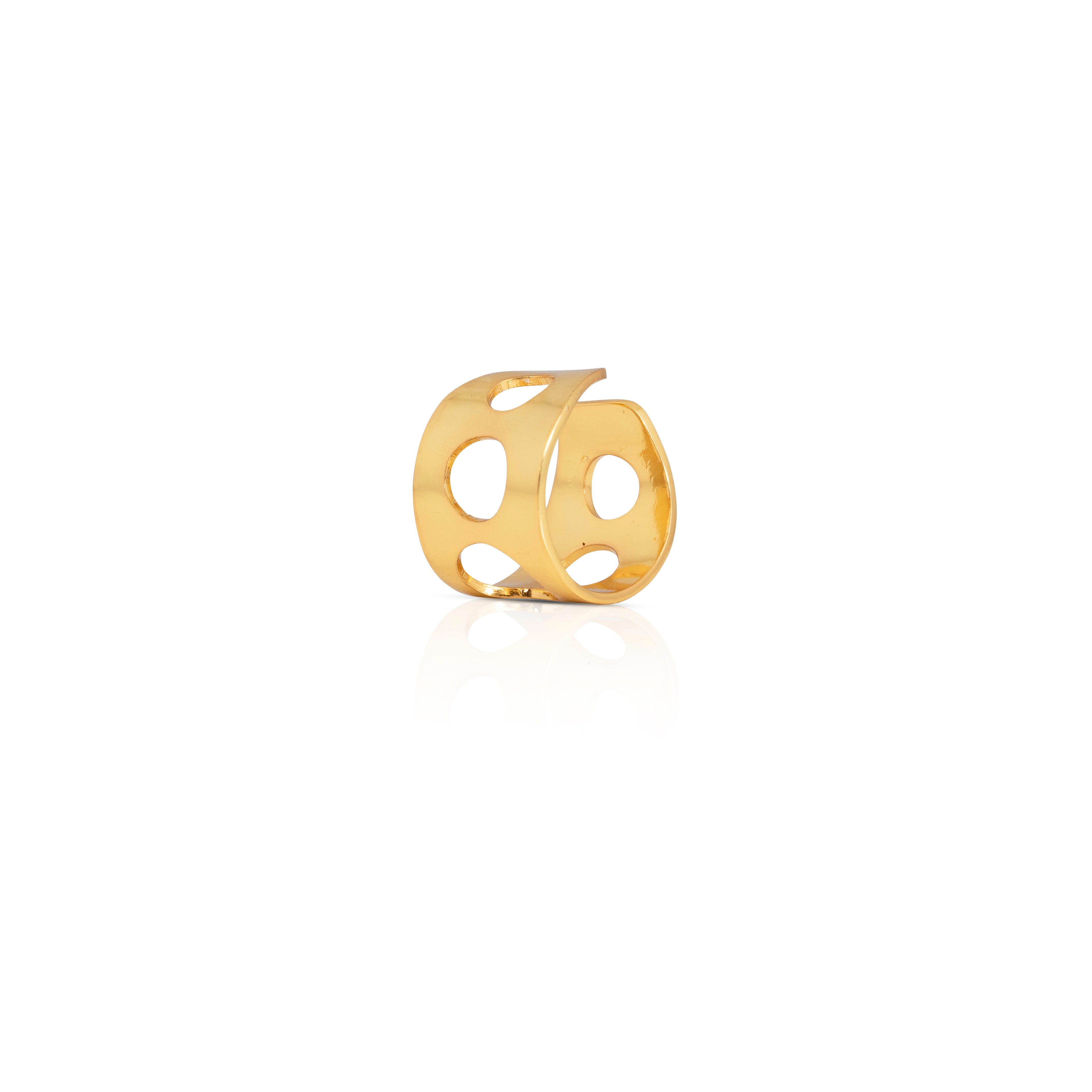 HOLE MEDIUM RING AND EAR CUFF