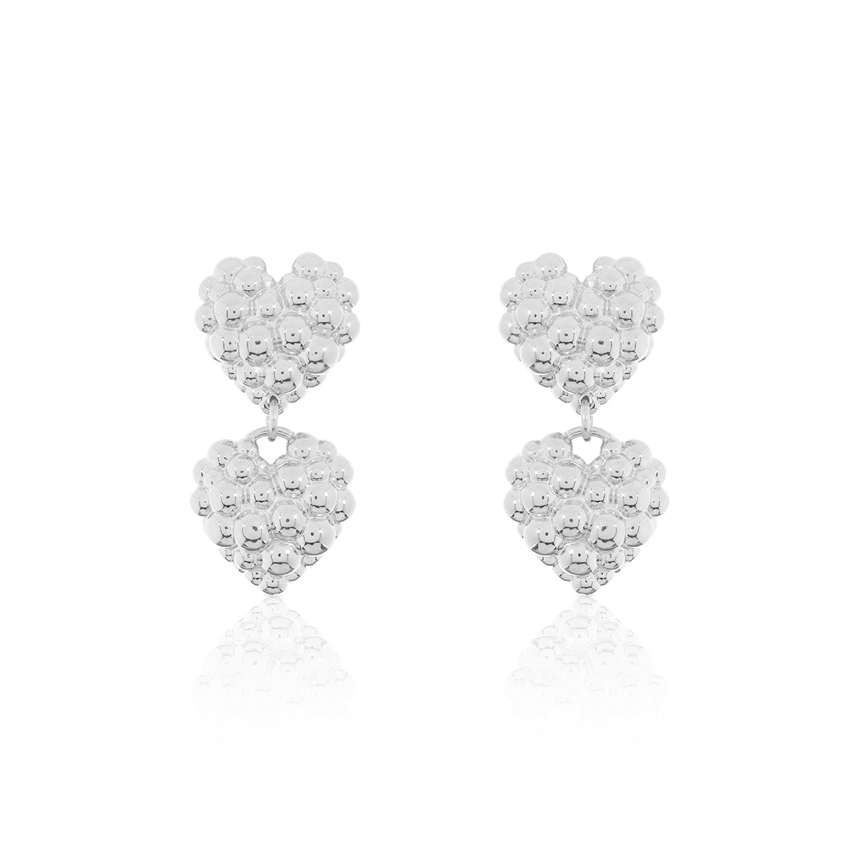 DOUBLE LOVE EARRING - MINI SILVER