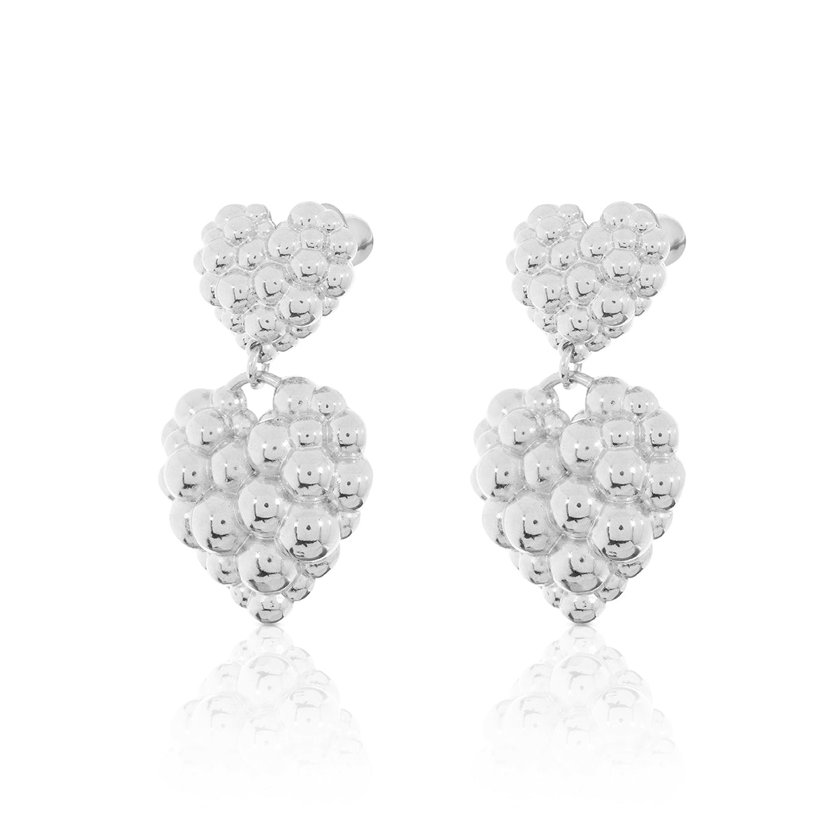 DOUBLE LOVE EARRING - MIDI SILVER