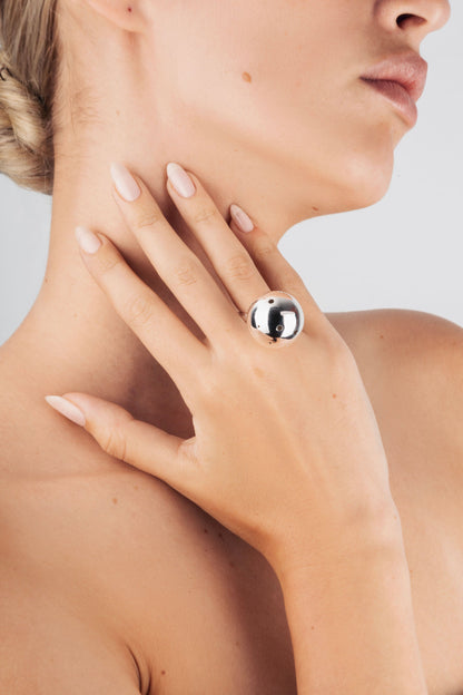 MEDIUM BUBBLE RING SILVER