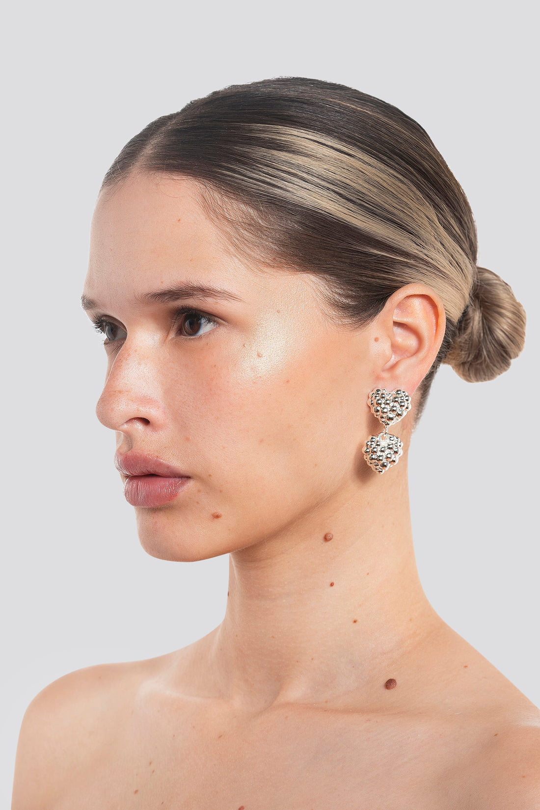 DOUBLE LOVE EARRING - MIDI SILVER