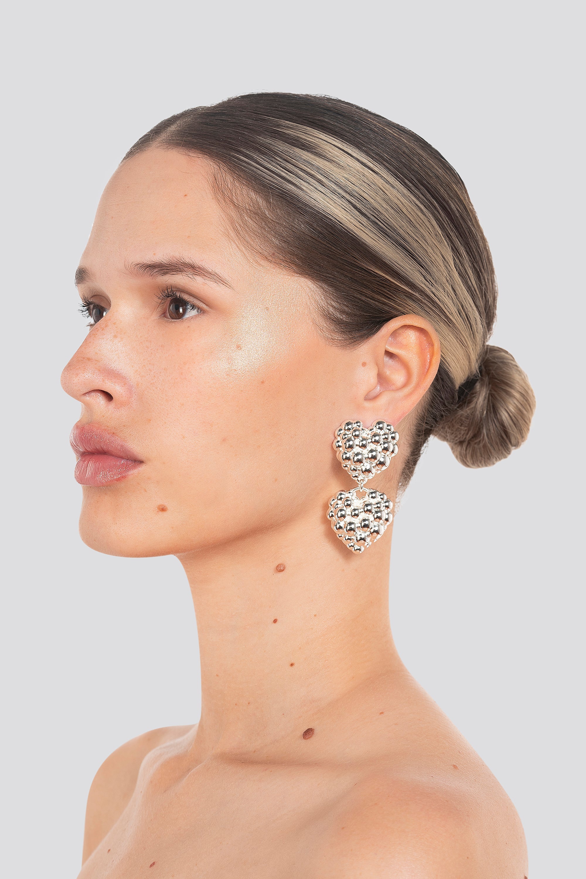 DOUBLE LOVE EARRING - MINI SILVER