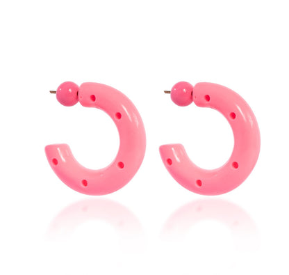 BIG HOOPS RESINE PINK