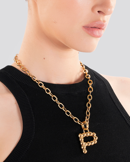 BOLD LETTER NECKLACE GOLD