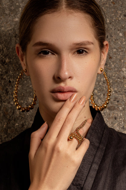 CLASSIC SET (MAGDALENA HOOPS + TRIPLE ADRIAN RING)