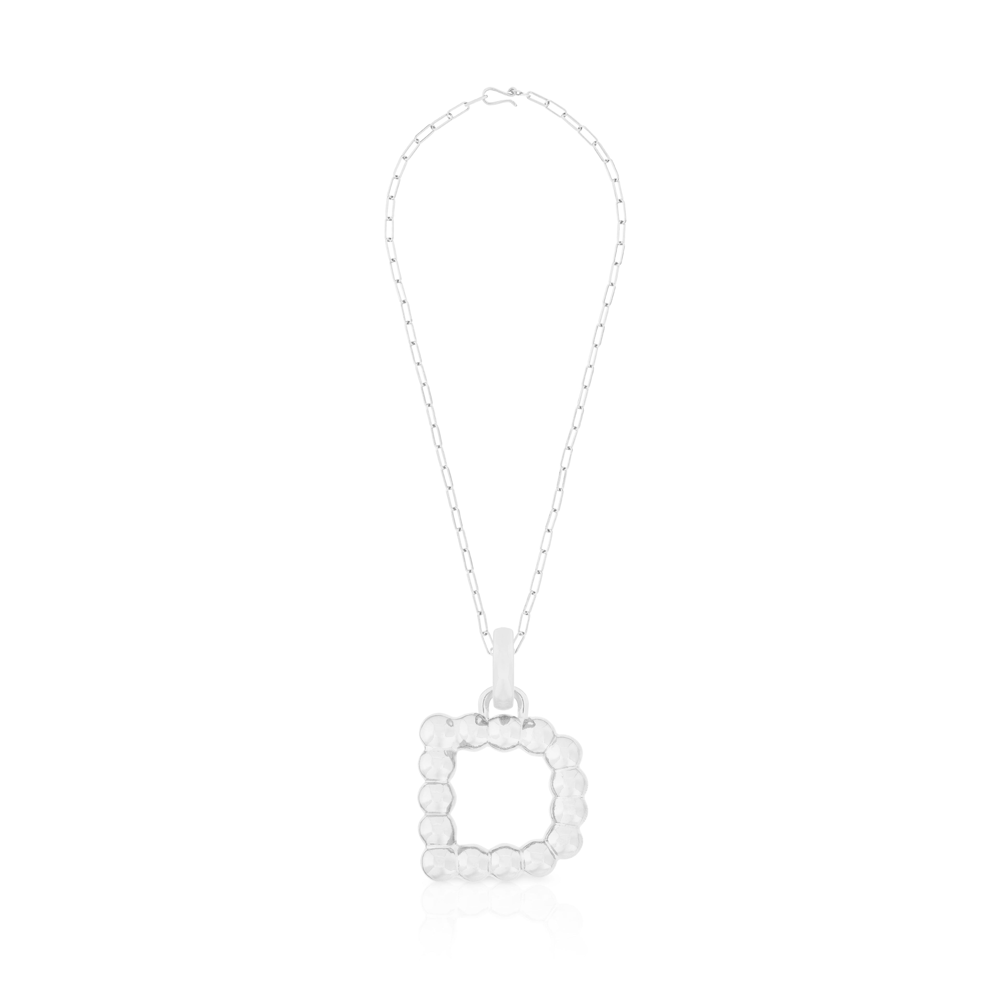 BOLD LETTER NECKLACE SILVER