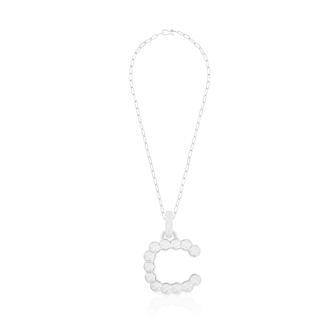 BOLD LETTER NECKLACE SILVER