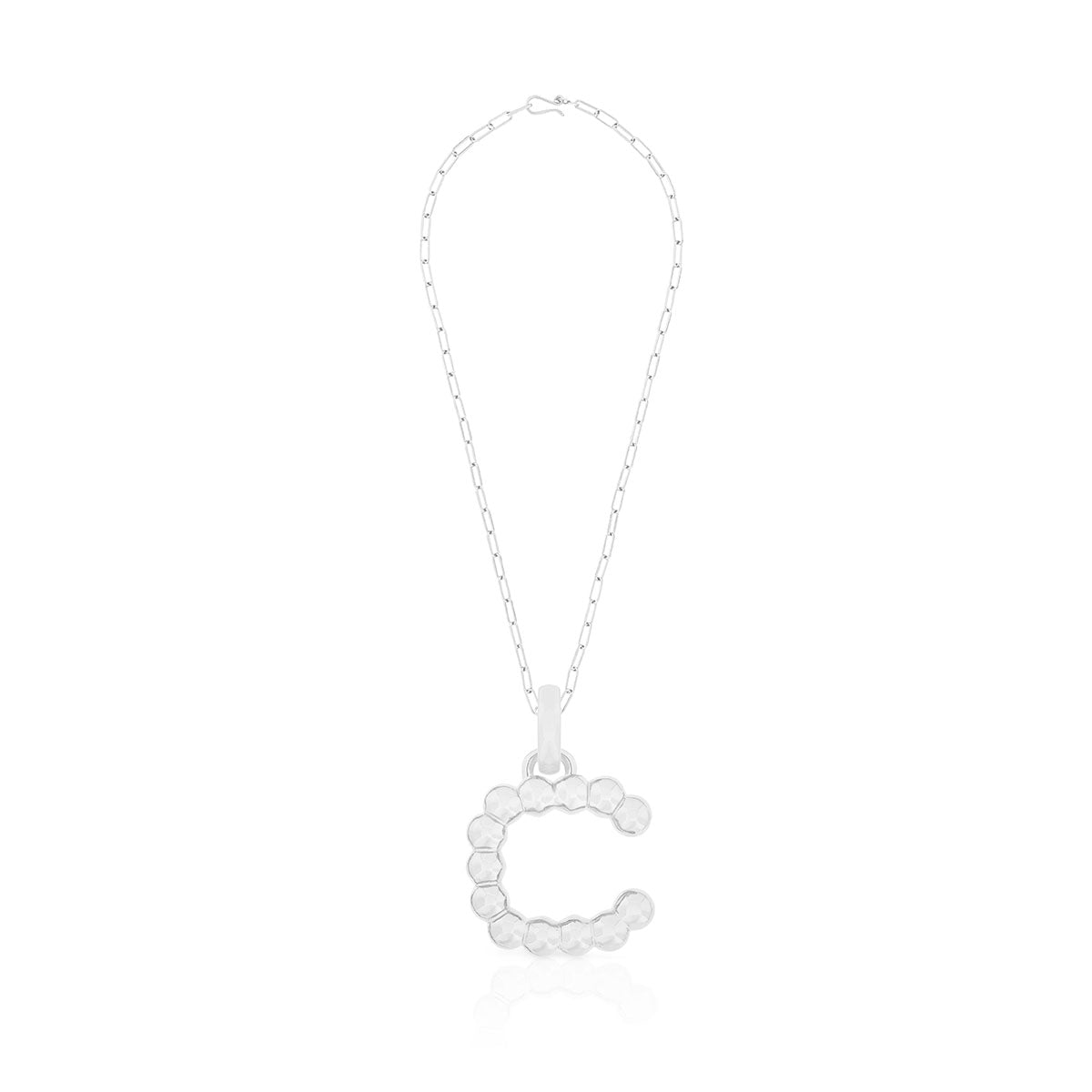 BOLD LETTER NECKLACE SILVER