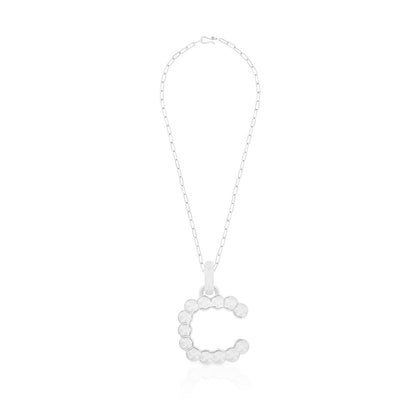 BOLD LETTER NECKLACE SILVER