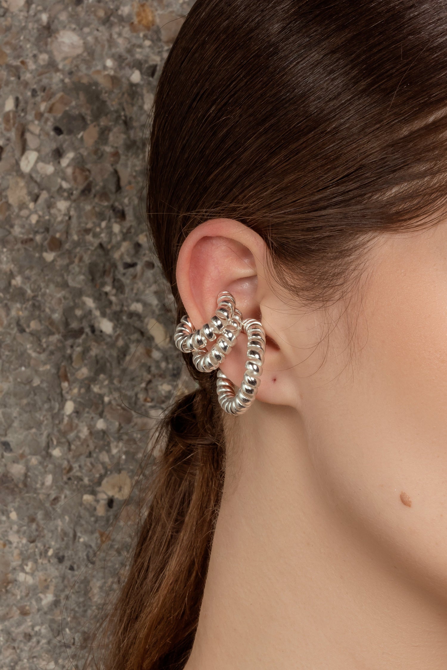 MEDIUM SPIRAL EARCUFF SILVER