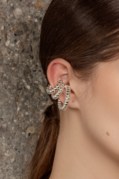MEDIUM SPIRAL EARCUFF SILVER