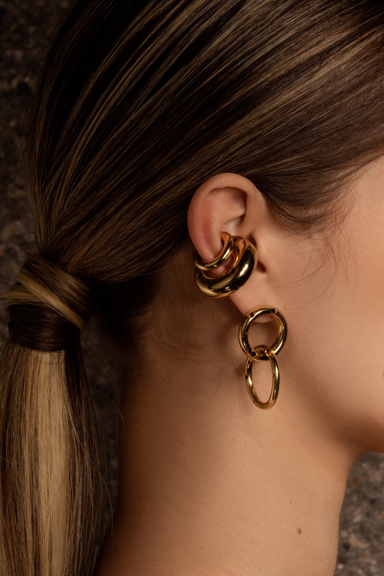 TWO RING EARRINGS SMALL