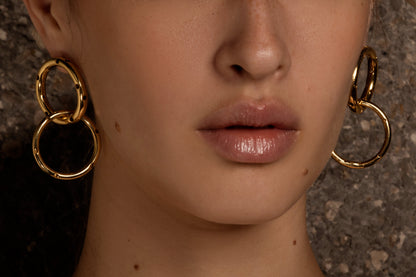 TWO RING EARRINGS MEDIUM
