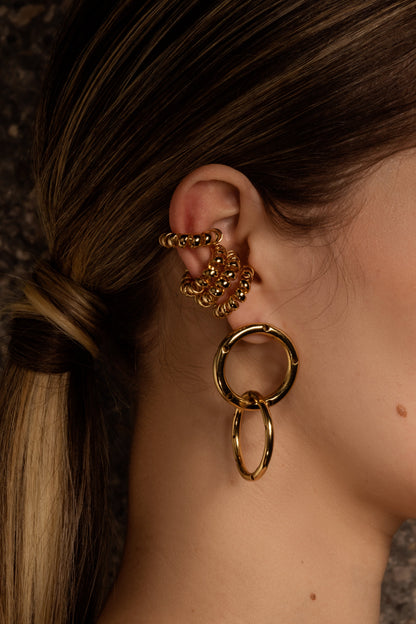 TWO RING EARRINGS MEDIUM