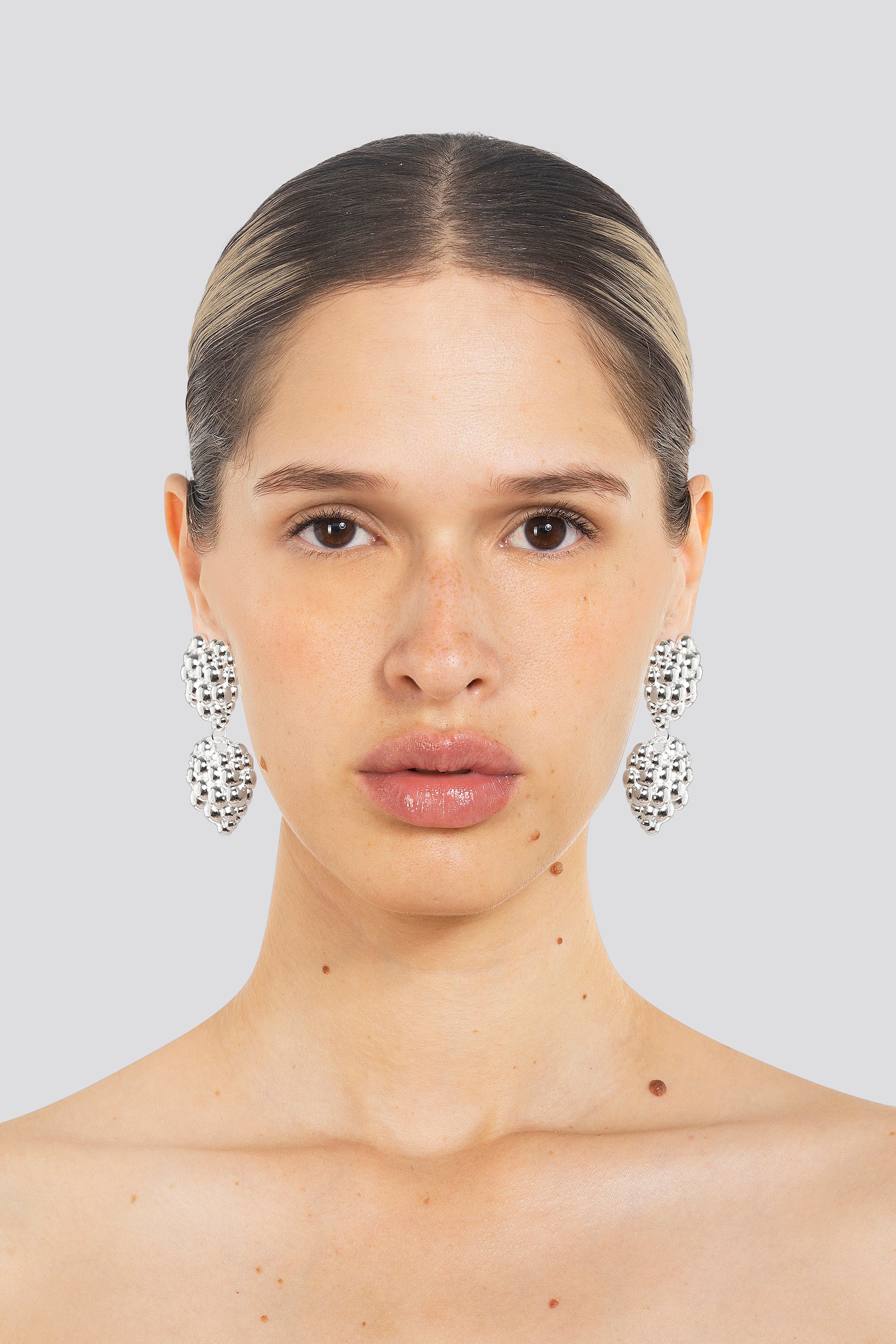 DOUBLE LOVE EARRING - MIDI SILVER