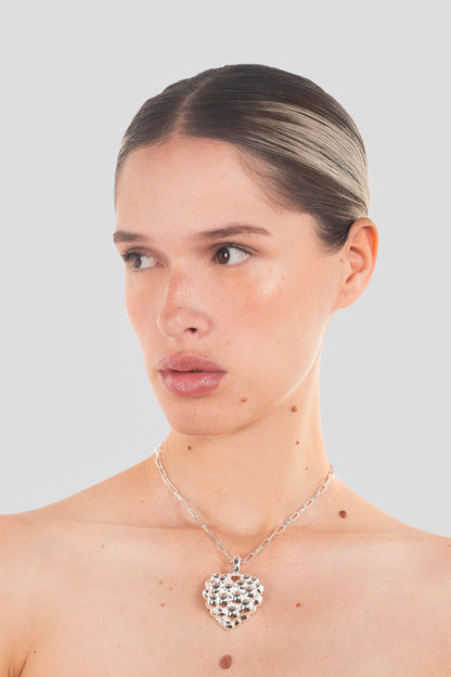 LOVE NECKLACE - LARGE SILVER
