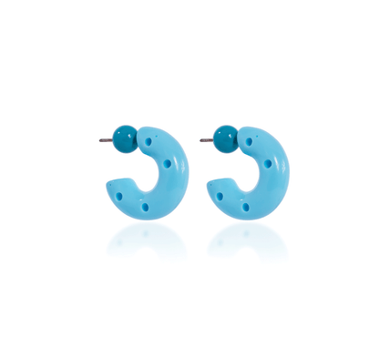 MEDIUM HOOPS RESINE BLUE