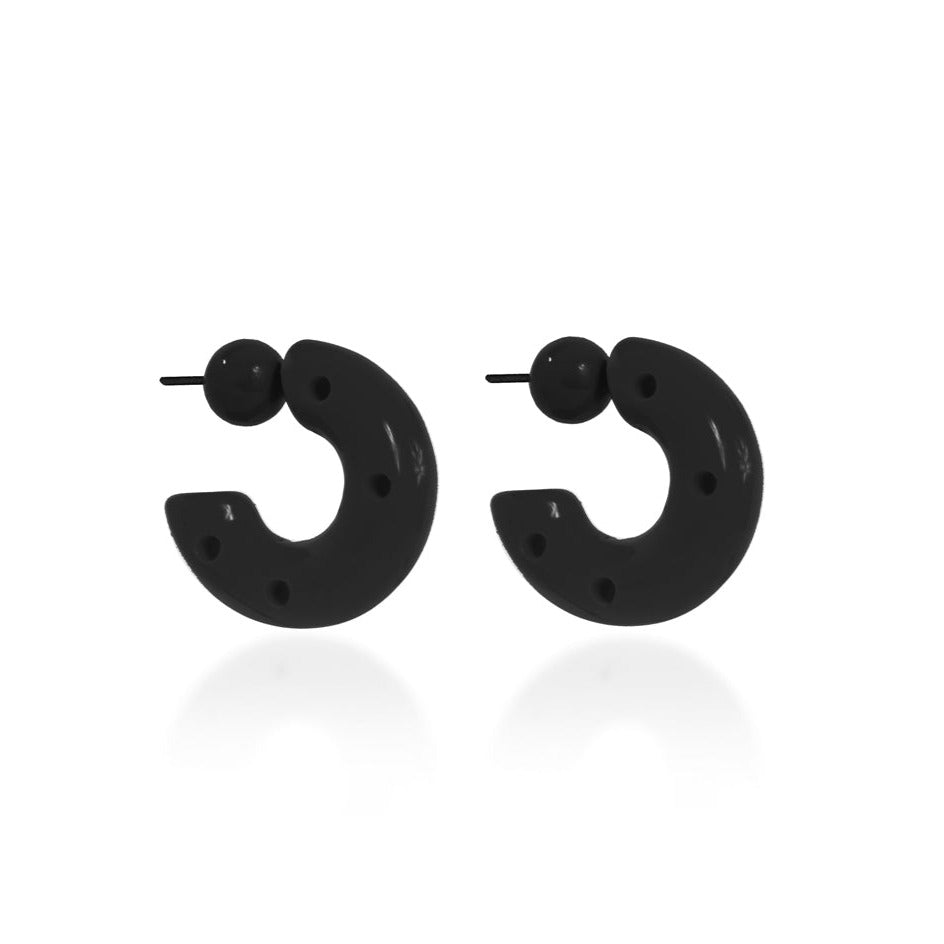 MEDIUM HOOPS RESINE BLACK