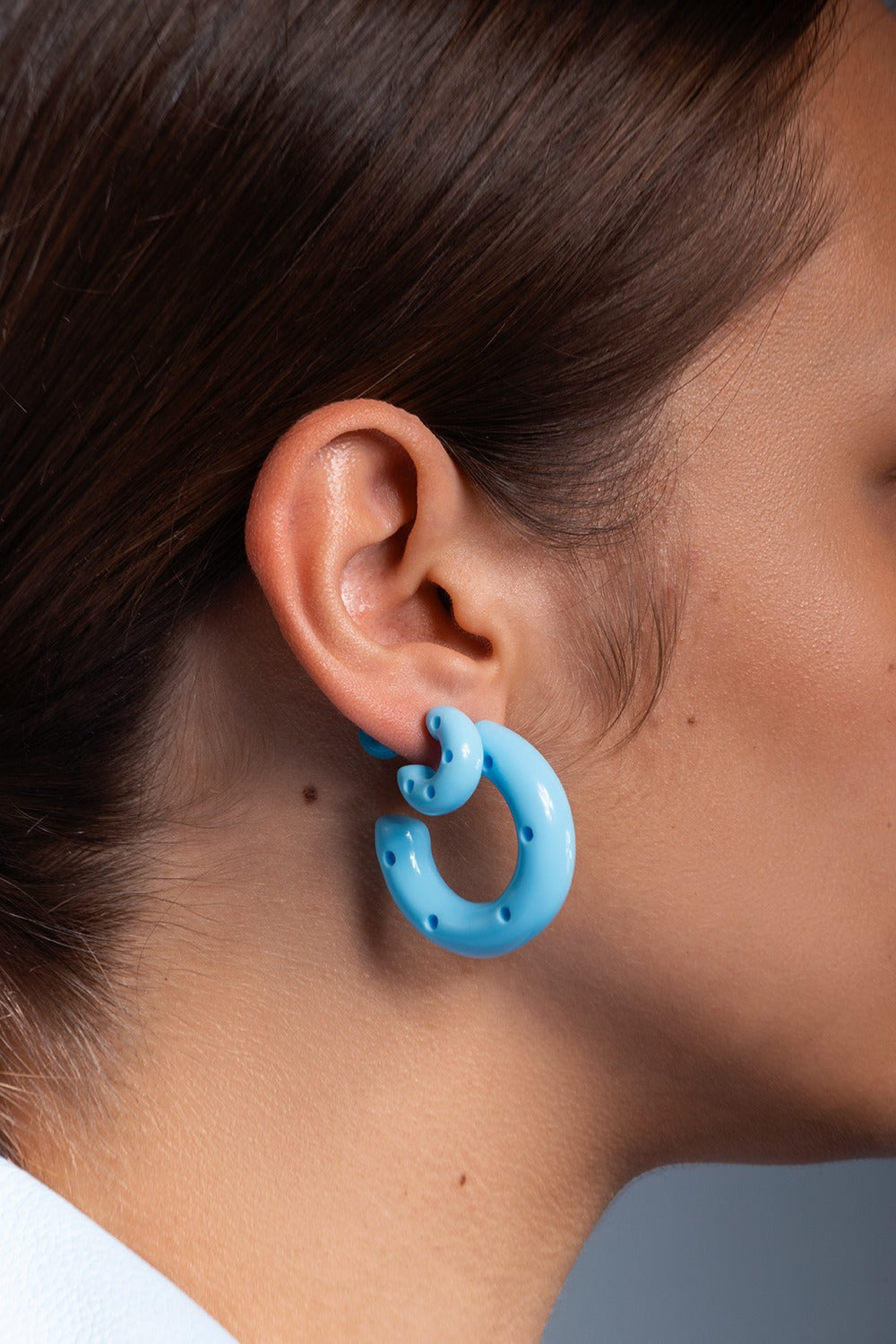 MINI HOOPS RESINE BLUE