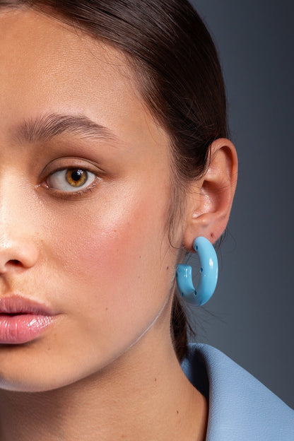 BIG HOOPS RESINE BLUE
