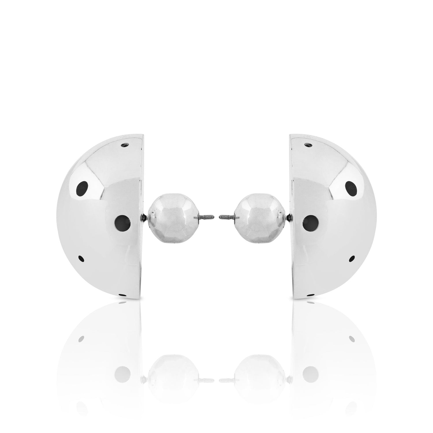 BOLD BIG BALL EARRINGS SILVER