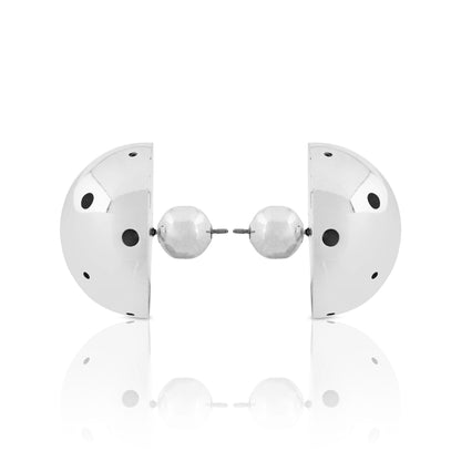 BOLD BIG BALL EARRINGS SILVER