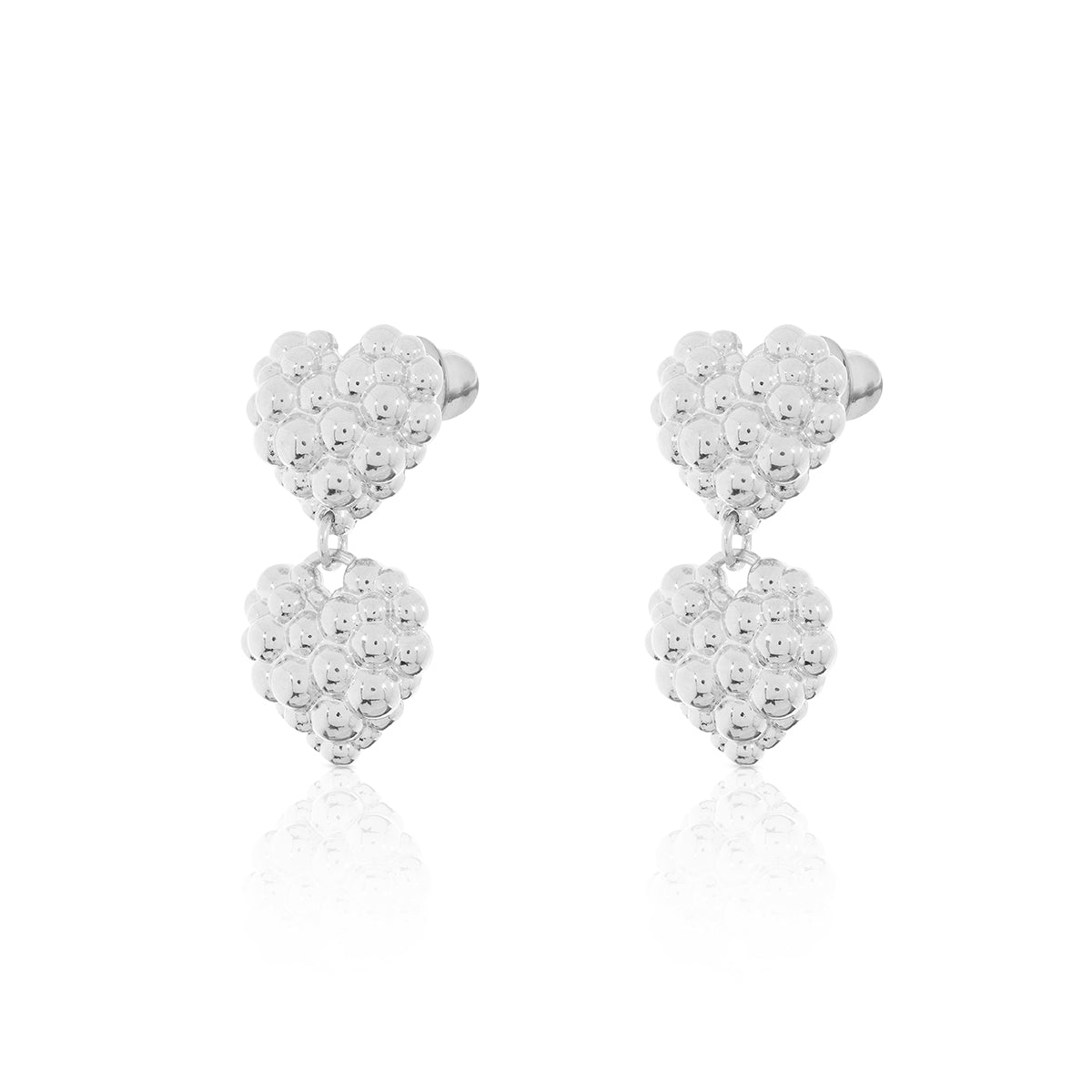 DOUBLE LOVE EARRING - MINI SILVER