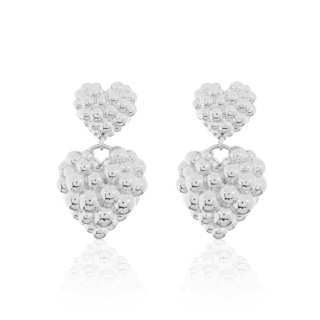 DOUBLE LOVE EARRING - MIDI SILVER