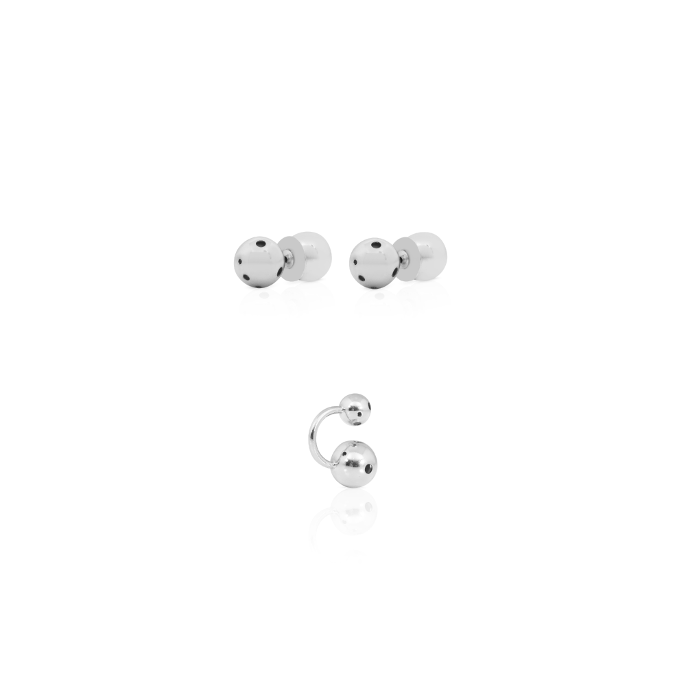 PLANET EARRINGS SET SILVER