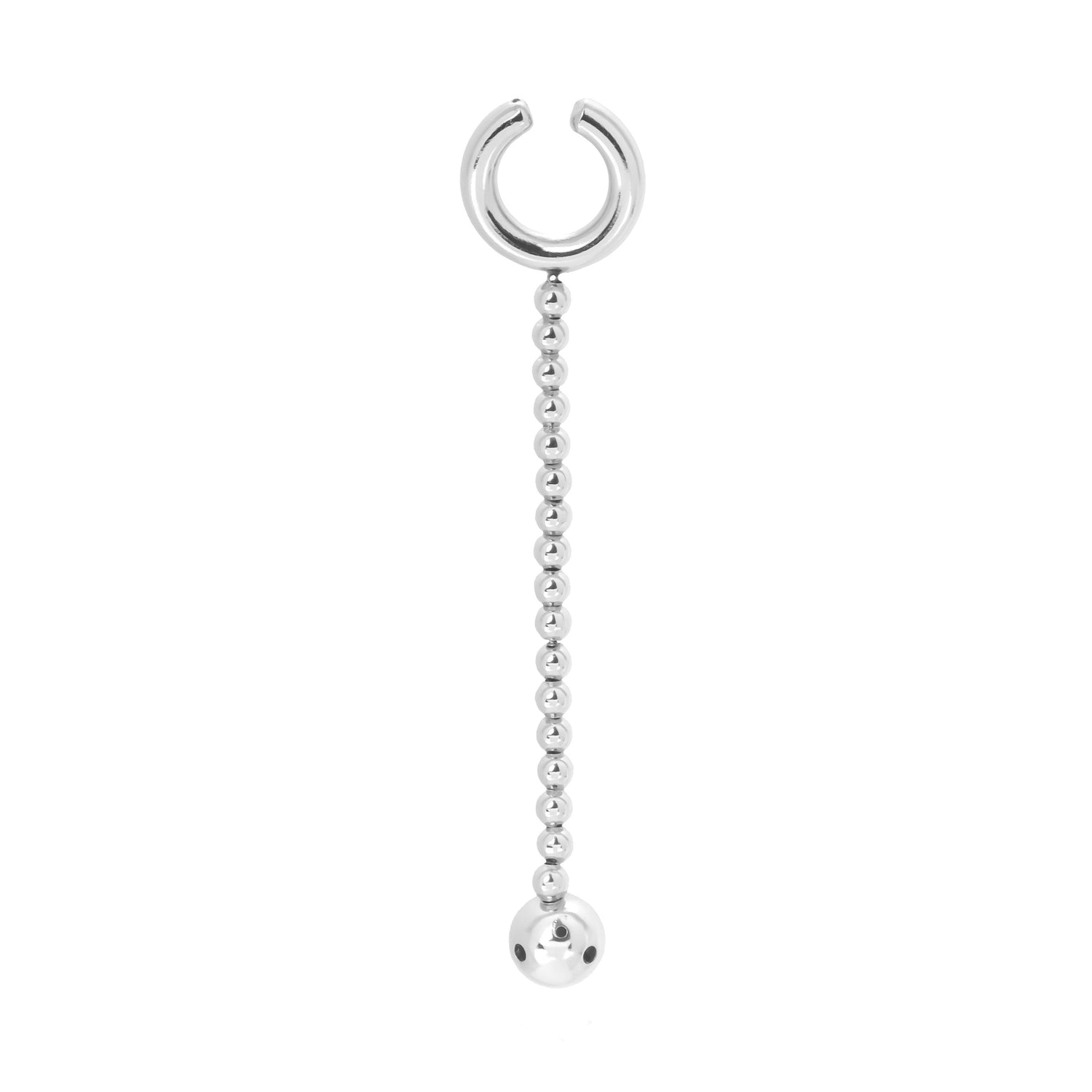 SMALL MOON CHAIN EARCUFF SILVER